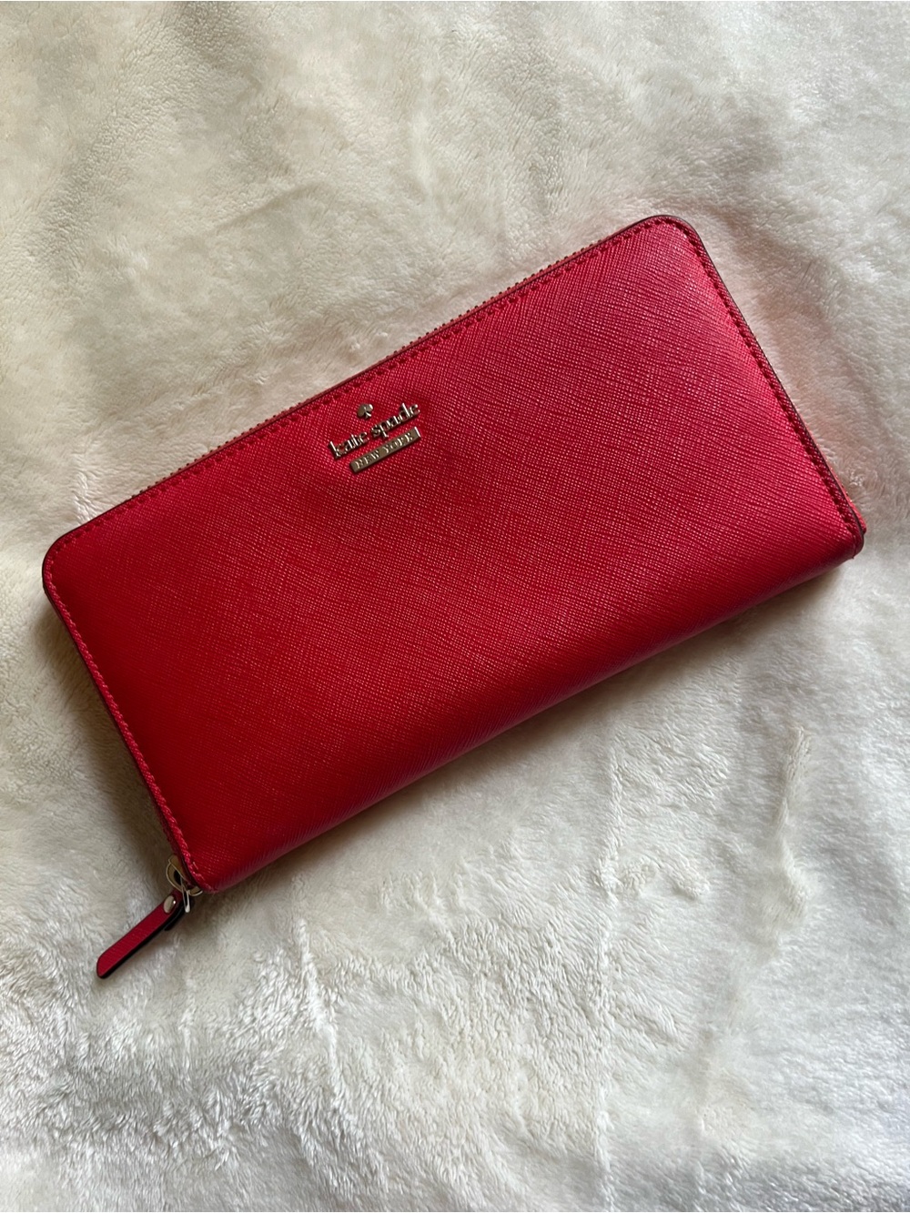 Kate Spade New York Red Leather Zip Around Wallet